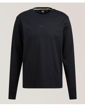 BOSS Monogram Cotton Pyjama Set - Blue