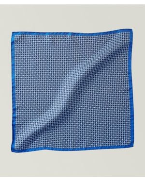 Canali Small Diamonds Silk Pocket Square - Blue