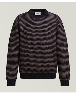 NN07 Russel Striped Organic Cotton-Wool Sweater - Blue