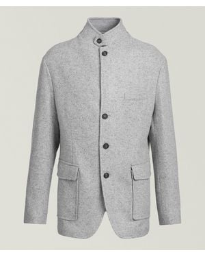 Eleventy Mãlange Cashmere-Silk Sport Jacket - Grey