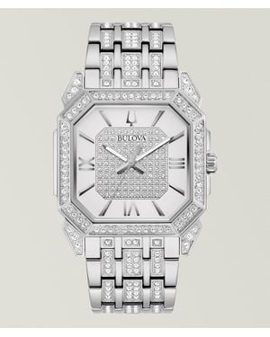 Bulova Crystal Octava Stainless Steel Bracelet Watch - Grey