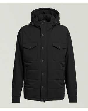 Patrick Assaraf Nucleo Quilted Stretch Hooded Jacket - Black