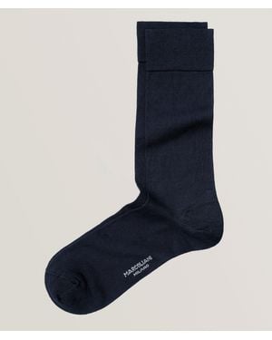 Marcoliani Plain Cotton-Blend Socks - Black