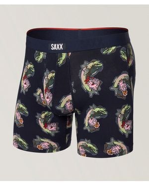Saxx Underwear Co. Vibe Surf & Turf Boxer Brief - Blue