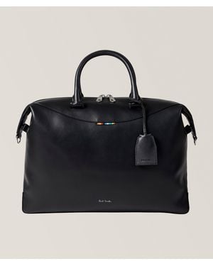 Paul Smith Leather Duffle Folio Briefcase - Black