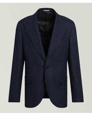 Brunello Cucinelli Galles Wool-Blend Deconstructed Sport Jacket - Blue