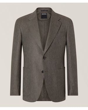 ZEGNA Cashmere-Blend Twill Sport Jacket - Grey