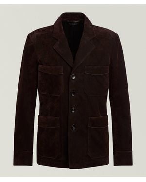 Tom Ford Flocked Cotton Sport Jacket - Black