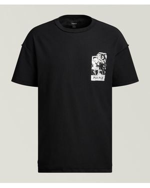 Purple Brand Inside-Out Seams Textured Foil T-Shirt - Black