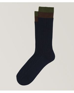 ANT45 Cherso Cable Knit Cotton Socks - Blue