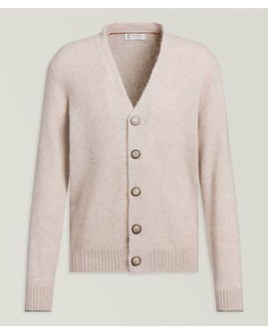 Brunello Cucinelli Alpaca Cashmere-Blend Cardigan - Natural