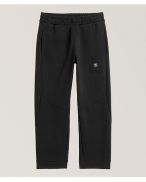 HUGO Stacked Box Logo Cotton-Blend Sweatpants - Black