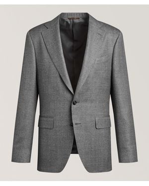 Canali Capri Herringbone Wool-Blend Sport Jacket - Grey