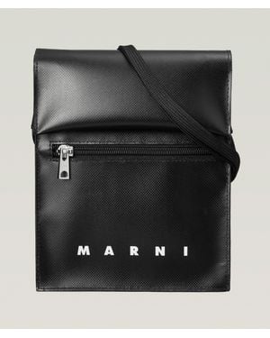 Marni Faux Leather Pouch Bag - Black