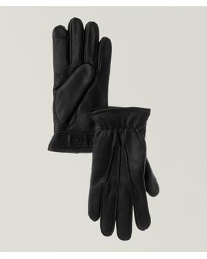 UGG Three-Point Leather Gloves - Black