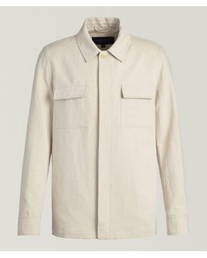 Patrick Assaraf Linen-Cotton Overshirt - Natural