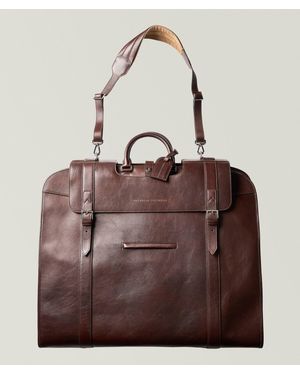 Brunello Cucinelli Grained Calfskin Leather Garment Bag - Brown