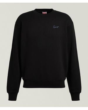 KENZO Embroidered Signature Cotton Sweatshirt - Black