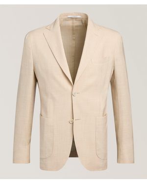 Eleventy Soft Deconstructed Wool-Blend Sport Jacket - Natural
