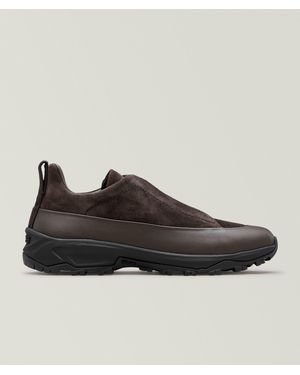 ZEGNA Monte Triple Stitch Leather & Suede Sneakers - Brown