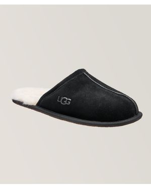 UGG Scuff Shearling-Lined Slippers - Black