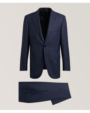 Brioni Brunico Micro-Print Wool Suit - Blue