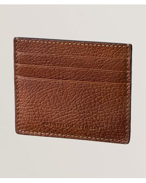 Brunello Cucinelli Grained Leather Cardholder - Brown