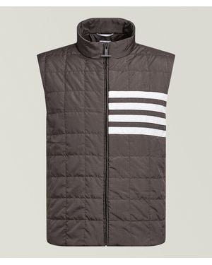 Thom Browne 4-Bar Ripstop Vest - Grey