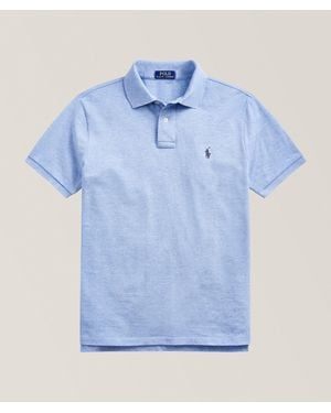 Polo Ralph Lauren Iconic Heathered Cotton Mesh Polo - Blue