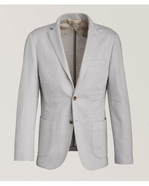 Maurizio Baldassari Virgin Wool-Blend Stitch Sport Jacket - Grey