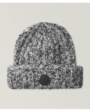 Moncler Marled Alpaca-Wool Knit Beanie - Grey