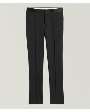 Canali Wool-Mohair Formal Tuxedo Pants - Black