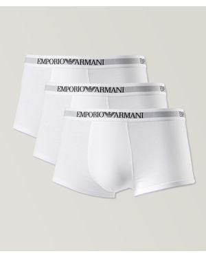 Emporio Armani 3-Pack Cotton Trunks - White