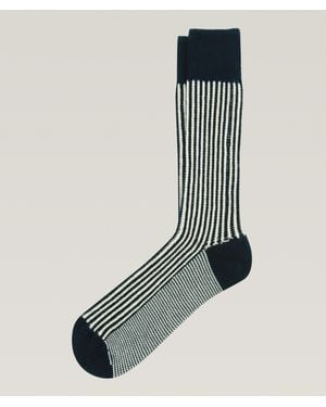 ANT45 Capri Two-Tone Cotton Socks - Blue