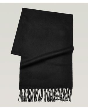 Johnstons of Elgin Fringe-Trim Cashmere Scarf - Black
