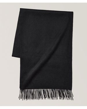 Harold Fringed Cashmere Scarf - Black