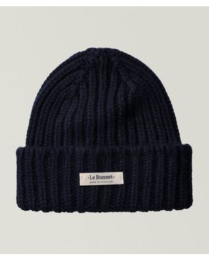 Le Bonnet Le Logo Wool-Angora Beanie - Blue