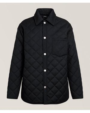 A.P.C. Oversized Quilted Wool Jacket - Blue