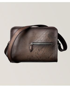 Berluti Soft Grained Leather Journalier Bag - Brown