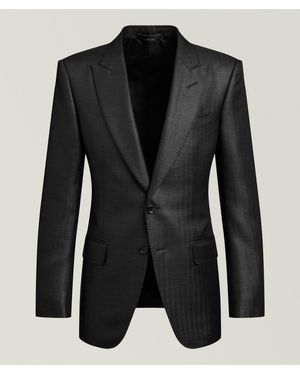 Tom Ford O'Connor Herringbone Sport Jacket - Black