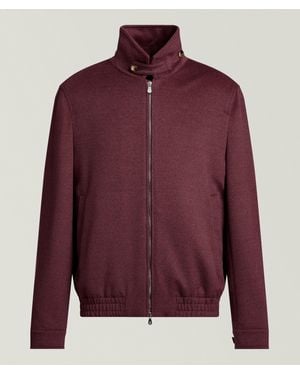 Brunello Cucinelli Virgin Wool Full-Zip Bomber - Red