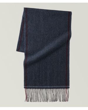 Harry Rosen Houndstooth Cashmere Scarf - Blue