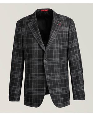 Isaia Summer Time Plaid Sport Jacket - Black