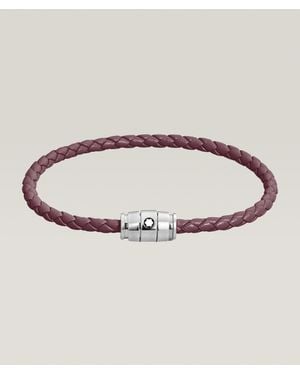 Montblanc Meisterstã¼Ck Three Ring Woven Leather Bracelet - Purple