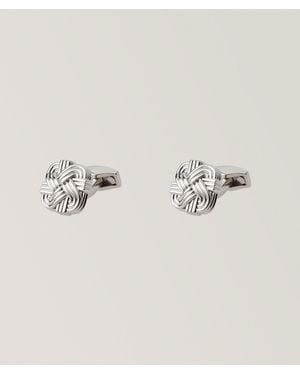 Tateossian Square Knotted Silvertone Cufflinks - Natural