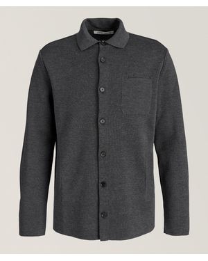 Maurizio Baldassari Virgin Wool Milano Stitch Overshirt - Black