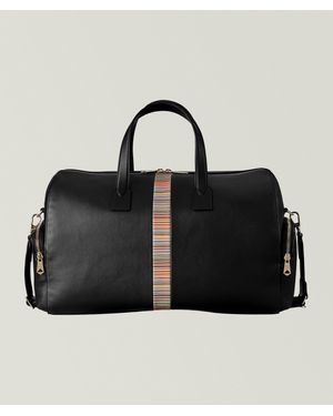 Paul Smith Signature Stripe Leather Day Holdall - Black