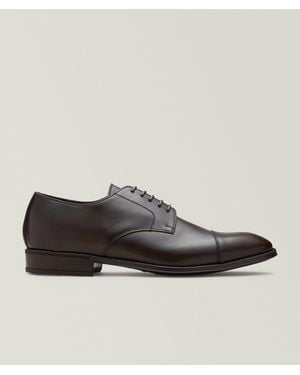 Canali Leather Cap-Toe Derbies - Brown