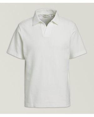 FRAME Jacquard Johnny Collar Polo - White