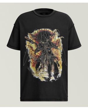 Purple Brand Inside-Out Seams Embellished Art T-Shirt - Black